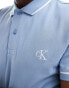 Calvin Klein Jeans small logo polo shirt in faded blue