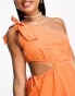 Esmee – Exklusives Mini-Sommerkleid in Orange mit One-Shoulder-Silhouette