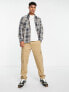 Only & Sons flannel overshirt in grey check