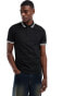 ASOS DESIGN tipped pique polo shirt in black