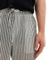 ASOS DESIGN relaxed striped trousers in black and white