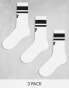 New Balance logo stripe sock 3 pack in white