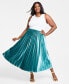 Plus Size Velvet Pleated Midi Skirt, Created for Macy's