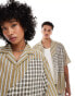 Reclaimed Vintage unisex boxy oversized shirt in splice check and stripe