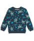 Boys Jurassic Park Blue French Terry Sweatshirt and Bike Shorts to