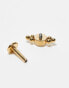 Kingsley Ryan multi ball gem labret earring in gold plated