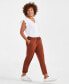 Petite Embellished Pull-On Twill Pants, Created for Macy's