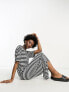 Noisy May maxi t-shirt dress in black & white stripe