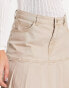 ONLY mid waist pleated mini skirt in beige