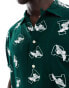 Polo Ralph Lauren short sleeve all over P-wing logo print shirt classic oversized fit in green