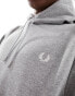 Fred Perry logo hoodie in grey marl