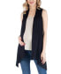 Draped Maternity Open Front Sleeveless Cardigan