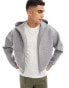 Weekday Simon scuba zip through hoodie in grey melange