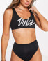 Nike Swimming scoop neck bikini top in black