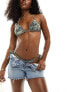 Stradivarius bikini top with twist strap in print