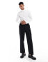 ASOS DESIGN slim shirt with grandad collar in white