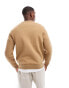 Polo Ralph Lauren central script logo double knit sweatshirt in tan