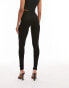 Topshop Tall full length heavy weight legging with deep waistband in black