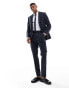 ASOS DESIGN skinny windowpane check suit trouser in navy