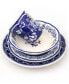 Blue Garden 16 Piece Hand-painted Dinnerware Set