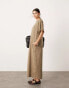 ASOS EDITION premium t-shirt maxi dress with pockets in khaki