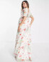 Hope & Ivy Maternity Greta floral print maxi dress in pink