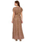 Women's Beaded Blouson-Sleeve Gown