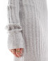 Threadbare roll neck ribbed mini jumper dress in grey