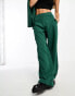 Pieces wide leg trousers co-ord in dark green