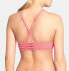 Volcom Beach Block Crop Womens Swimwear Solid Pink Strappy Bikini Top Size XL