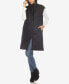 Women's Diamond Quilted Hooded Long Puffer Vest Jacket