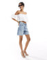 Stradivarius puff detail off the shoulder bandeau top in white