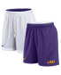 Men's White/Purple LSU Tigers Primetime Reversible Performance Shorts