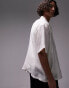 Topman short sleeve relaxed sheer shirt in cream