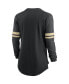 Women's Black/Heathered Charcoal New Orleans Saints Team Outline Raglan Performance Long Sleeve T-Shirt