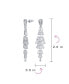 Cubic Zirconia CZ Linear Statement Asian Estate Art Deco Style Column Chandelier Earrings For Women Prom