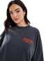 ASOS DESIGN unisex oversized license t-shirt with Stranger Things graphic prints in washed black