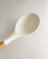 Silicone and wooden spoon