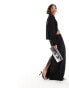 NA-KD x Claire Rose tailored maxi skirt in black