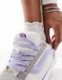 Vans Knu Skool trainers with purple laces in grey and white