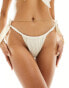 Miss Selfridge mix and match tie side bikini bottom with ruching in cream