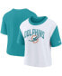 Women's Aqua, White Miami Dolphins High Hip Fashion T-shirt