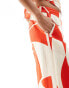 Forever New Petite wide leg trouser co-ord in red and white print