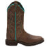 Justin Boots Raya Embroidered Square Toe Cowboy Womens Brown Casual Boots GY290