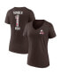 Women's Brown Cleveland Browns Team Mother's Day V-Neck T-shirt