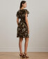 Women's Floral Flutter-Sleeve Dress