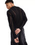 Weekday Aggy festival long sleeve slim fit sheer knit top in black