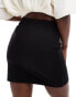 ASOS DESIGN ponte split hem mini skirt in black