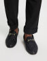 Walk London jean snaffle loafers in black glitter