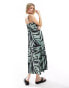 ONLY v neck satin maxi dress in multi abstract print